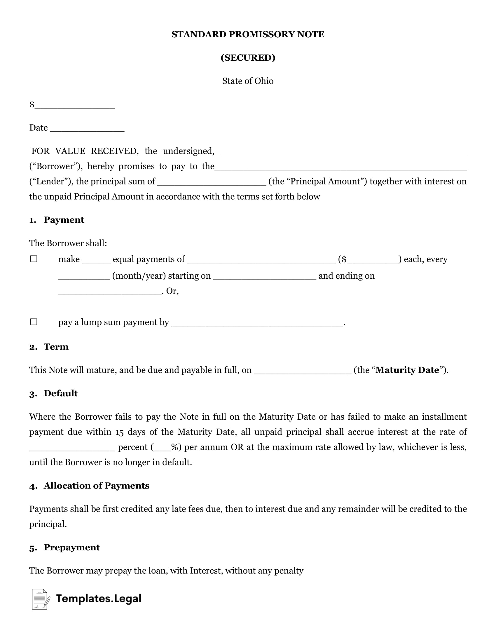 Promissory Note Template Texas Word