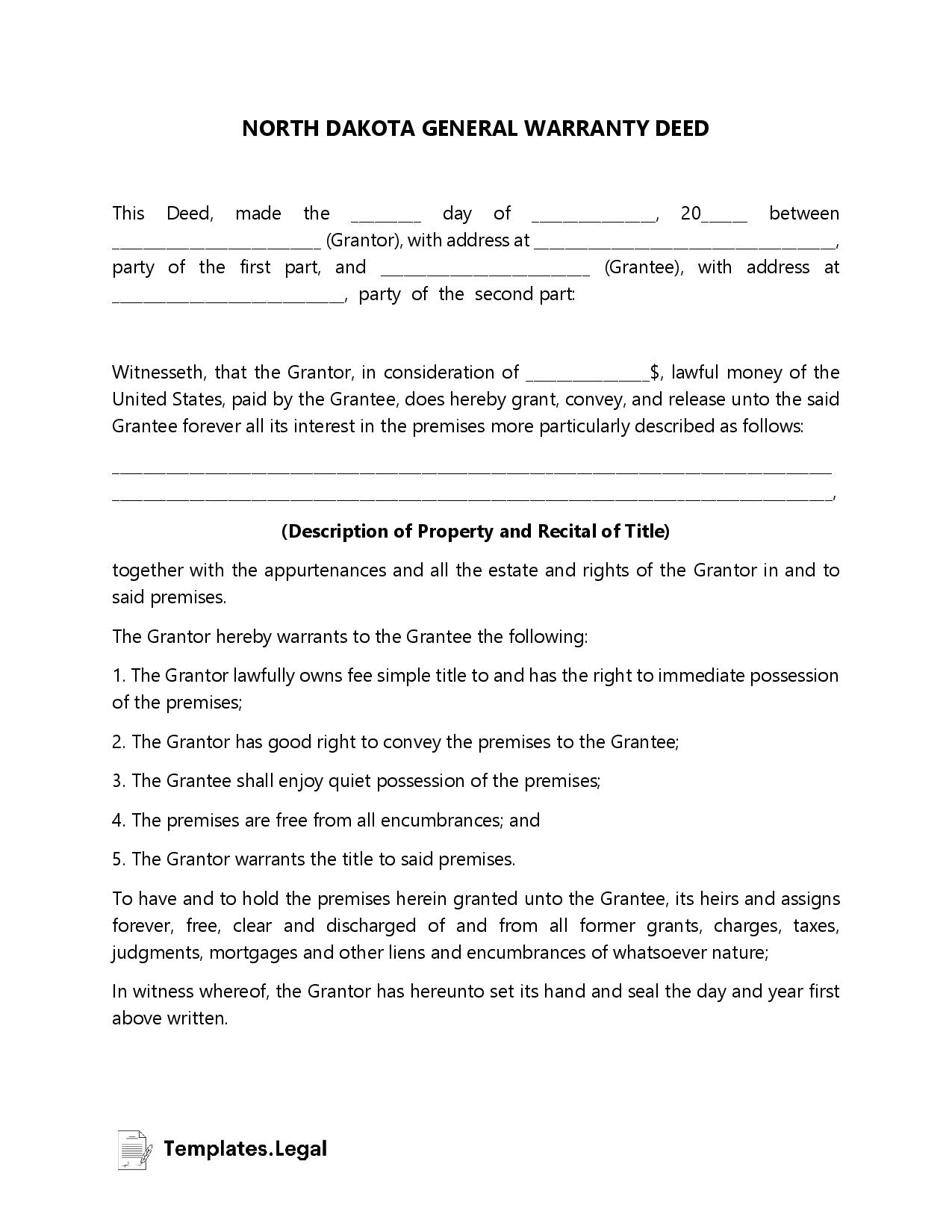 north-dakota-deed-forms-templates-free-word-pdf-odt